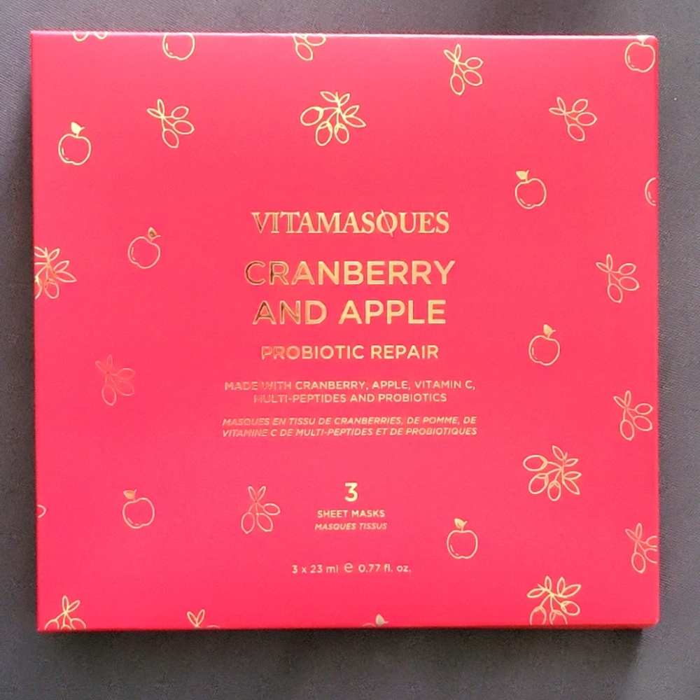 NIB vitamasques cranberry and apple Probiotic repair three masks